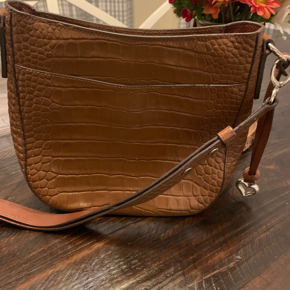 BRIGHTON INTERLOK COLLECTION KAYLA HANDSTITCHED CROSSBODY BURBON BROWN  $430